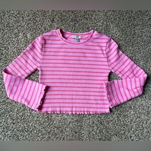 Crewcuts Pink Striped Long Sleeve Shirt